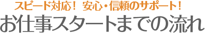 スピード対応！ 安心・信頼のサポート！　お仕事スタートまでの流れ